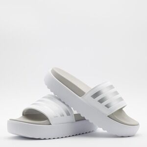 Adidas Women's Adilette Platform Comfort Cushioned Sliders Sandals White Size 10
